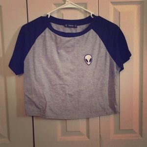 Grey Alien crop top.